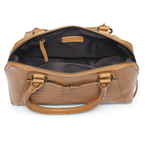 Embossed Leather Bag, Zip-Around, Inner Pockets - Northstyle
